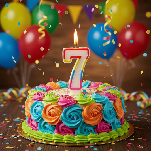 Party Number Candle – "7"