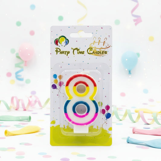 Party Number Candle – "8"