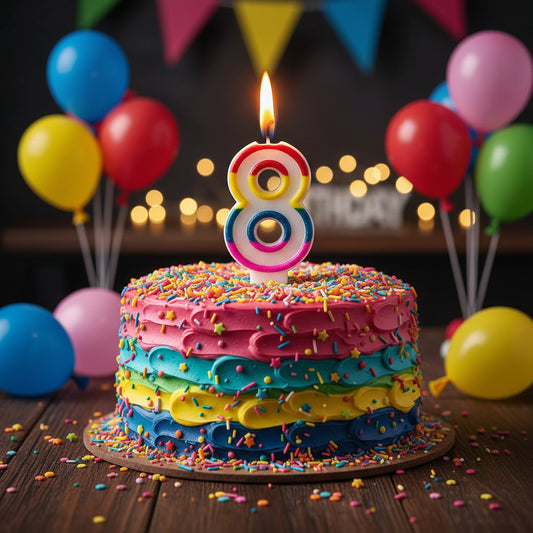 Party Number Candle – "8"