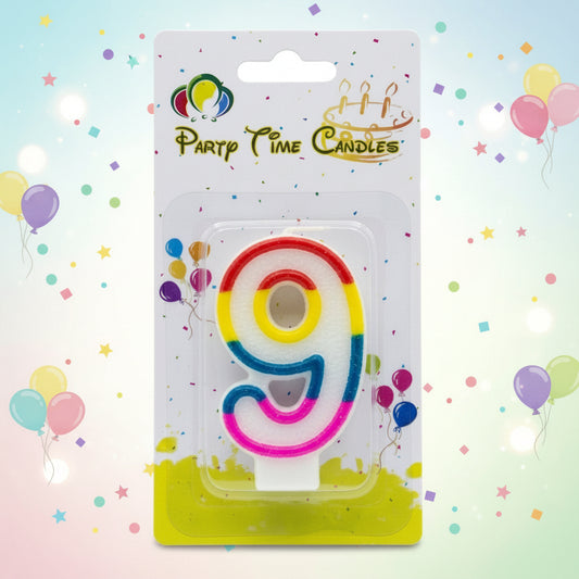 Party Number Candle – "9"