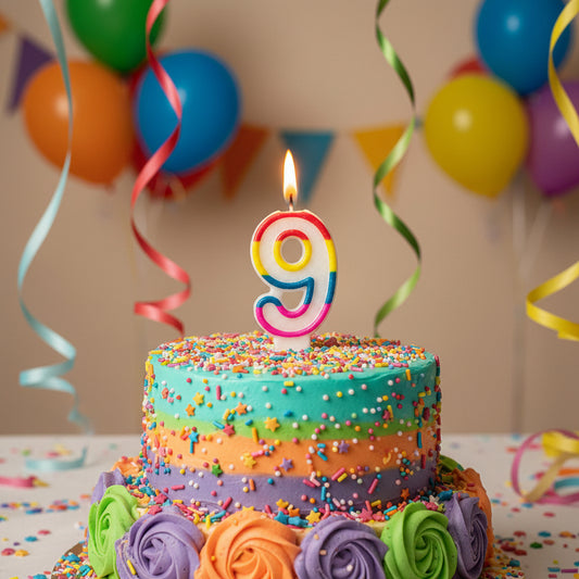 Party Number Candle – "9"