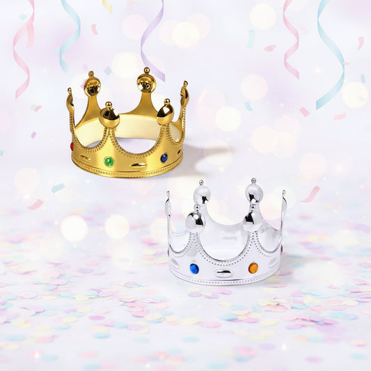 PARTY - HAPPY BIRTHDAY CROWN GOLD & SILVER