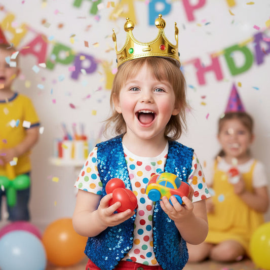 PARTY - HAPPY BIRTHDAY CROWN GOLD & SILVER