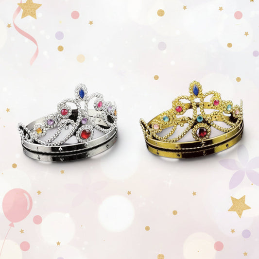 PARTY HAPPY BIRTHDAY CROWN GOLD & SILVER