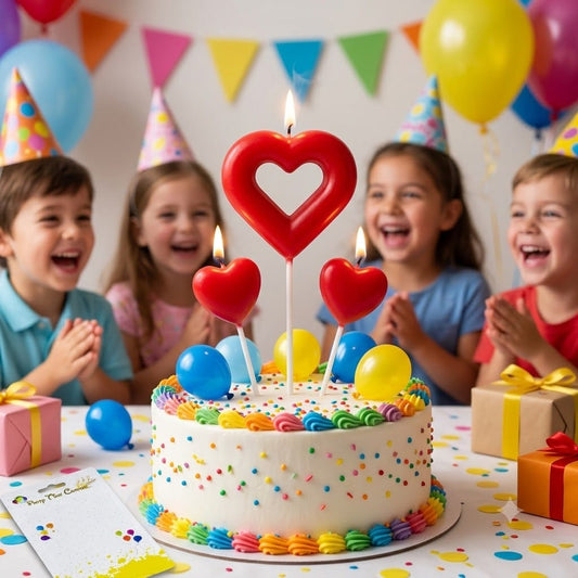 Heart Shaped Cake Candles – 3 PC Set