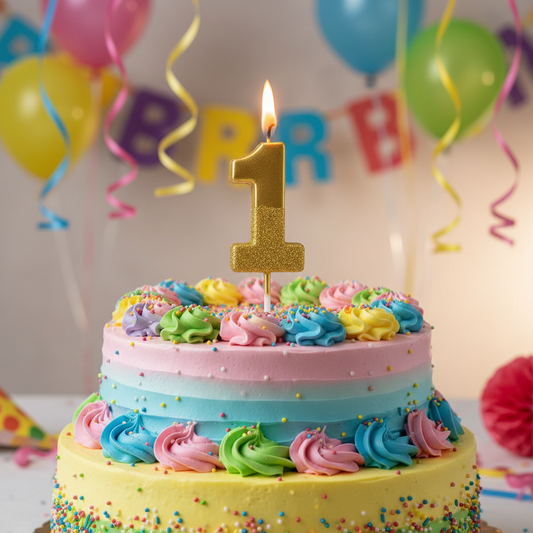 Party Metallic Number Candle – "1" Gold