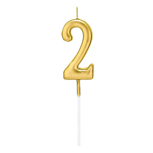 PARTY - Number Candle (Number 2 ) Gold