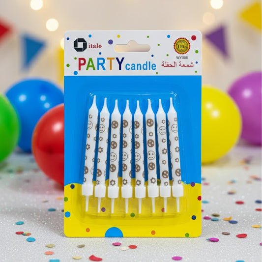 PARTY SMILY CANDLE  8PCS