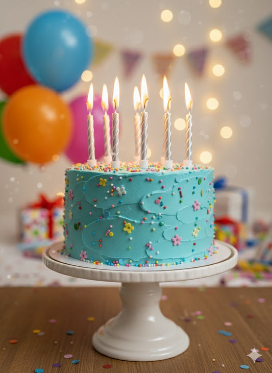 PARTY CANDLE SILVER -  8PCS