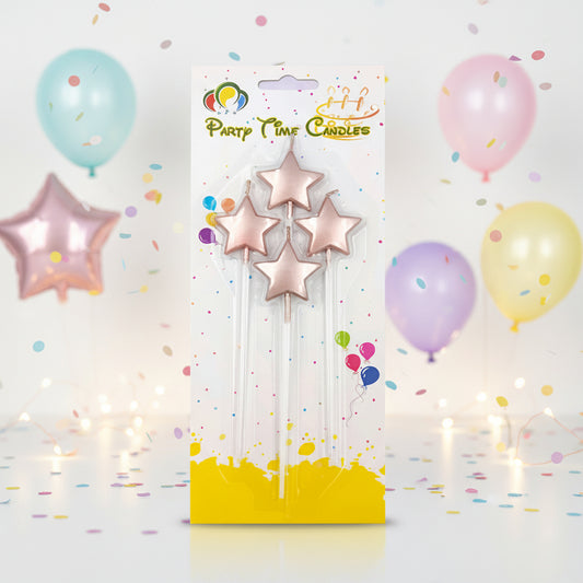 Party Star Candle – 4 Piece Set - Rose Gold