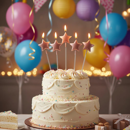 Party Star Candle – 4 Piece Set - Rose Gold