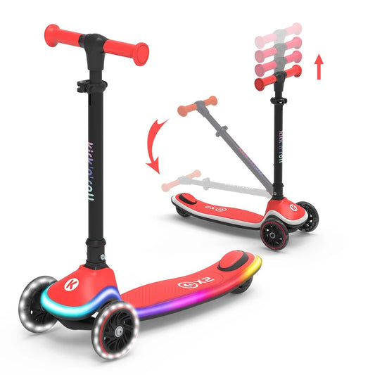 KICK N ROLL X2 3-WHEEL KIDS KICK SCOOTER RED