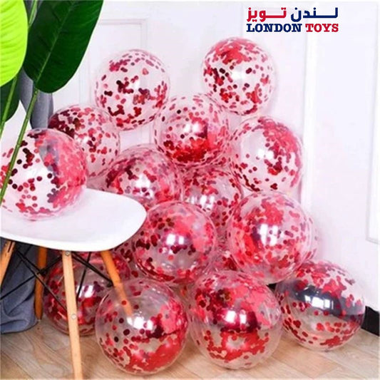 Confetti Latex Balloons Without Helium 10Pcs - Assorted (ROSE-GOLD , GREEN, GOLD, PINK)