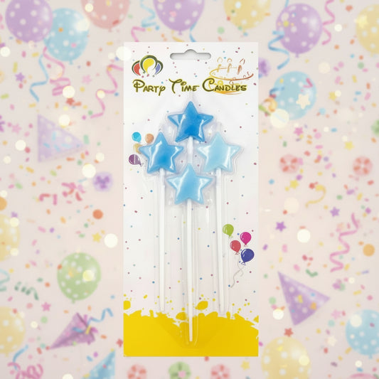 Party Star Candle – 4 Piece Set - Blue