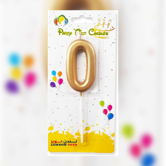 PARTY - Number Candle (Number 0) Gold