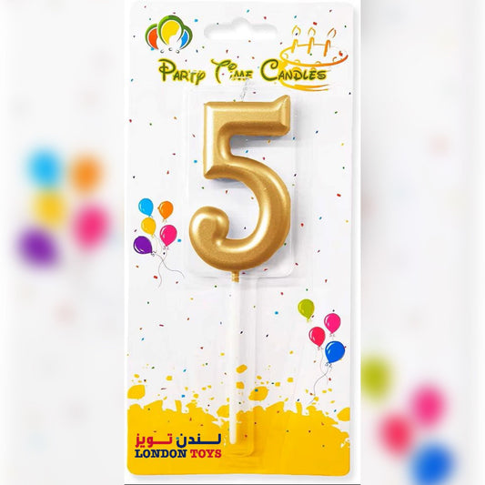 PARTY -  Number Candle (Number 5) Gold