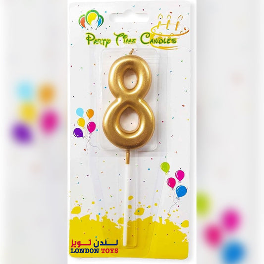 PARTY - Number Candle (Number 8) Gold