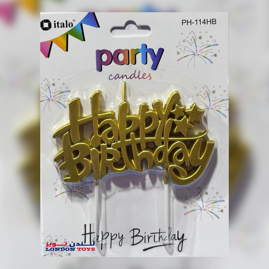 ITALO - Happy Birthday Candle Gold