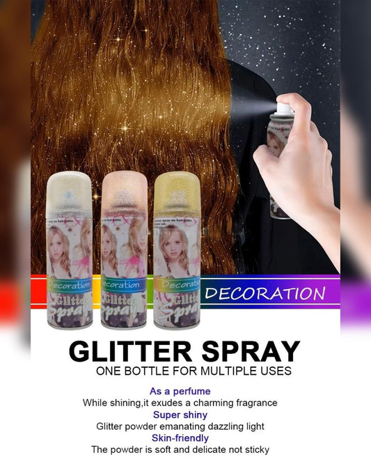 Decoration Temporary Magic Glitter Hair Colour Spray 80g - Gold Silver & Red