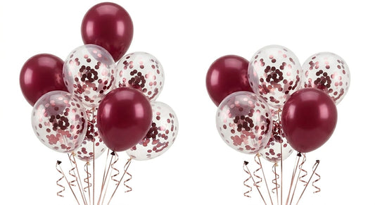 Party - Balloon with Confetti -10pcs (Maroon)