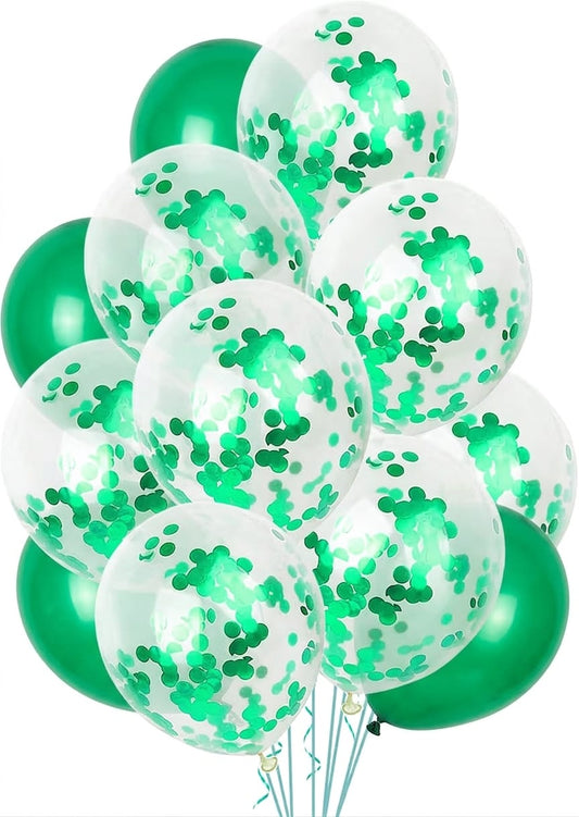 Party - Balloon's with Confetti -10pcs (Green)