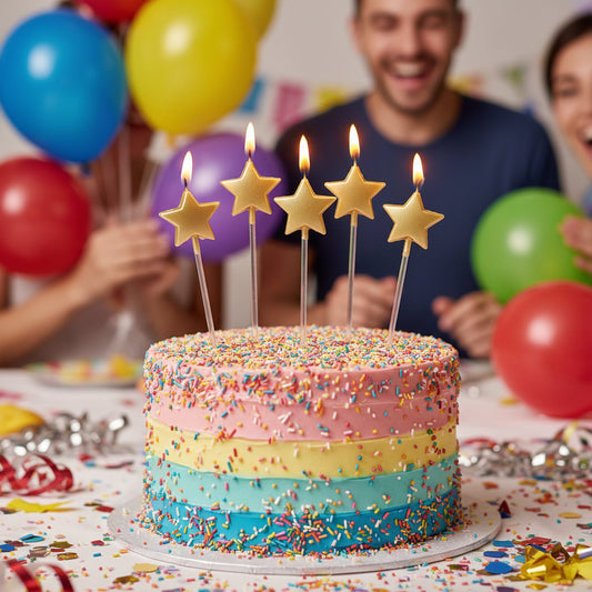 Party Star Candle – 4 Piece Set - Gold