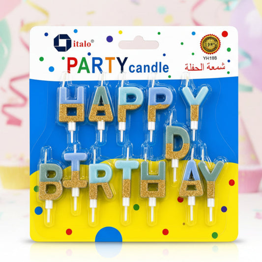 Happy Birthday Letter Candles (Blue)