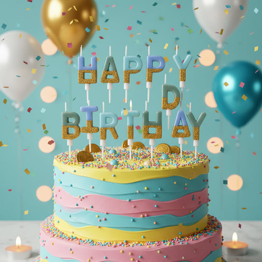 Happy Birthday Letter Candles (Blue)