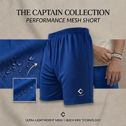 Captain Football Shorts M Size | Sports Training Shorts | Blue