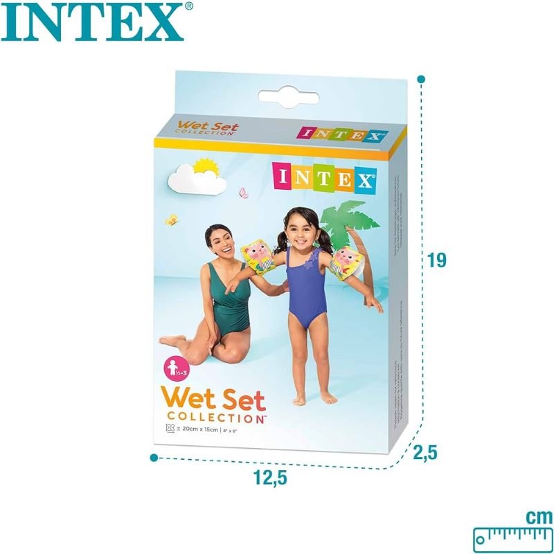 Intex Wet Set Collection Swim Floaties for Kids in Colorful Design with Fun Patterns