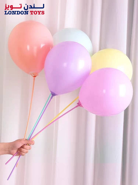 Balloon With Stick 12 Pc Multicolor