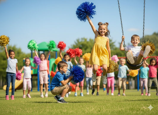 Cheering Squad - Foil Pom Poms Assorted (1PC)